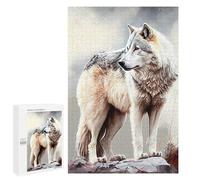`1000 PCS Puzzles for Teenagerss Arctic Gray Wolf Puzzles for Adults Family Games Difficult Challenge Help The Brain Exercise 1000 PCS