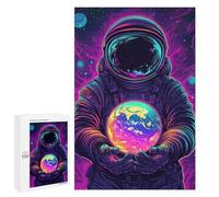 1000 PCS Puzzles for Teenagerss Astronaut Holding Earth Puzzle for Adults Fun Games Staycation Kill Time Help The Brain Exercise 1000 PCS