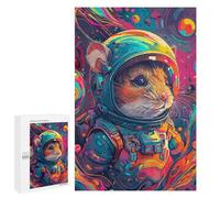 1000 PCS Puzzles for Teenagerss Astronaut Space Hamster Puzzle for Adults Fun Games Staycation Kill Time Help The Brain Exercise 1000 PCS