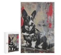 1000 PCS Puzzles for Teenagerss Banksy Corgi Graffiti Art Puzzle for Adults Fun Games Staycation Kill Time Help The Brain Exercise 1000 PCS