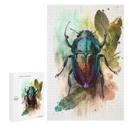 1000 PCS Puzzles for Teenagerss Beetle Beauty Watercolor Puzzle for Adults Fun Games Staycation Kill Time Help The Brain Exercise 1000 PCS