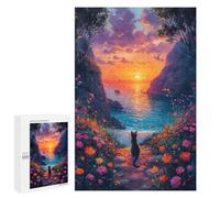 `1000 PCS Puzzles for Teenagerss Cat Dreaming Landscape Puzzles for Adults Family Games Difficult Challenge Help The Brain Exercise 1000 PCS