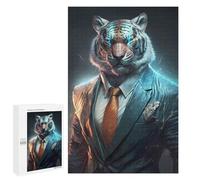 1000 PCS Puzzles for Teenagerss CEO Tiger In Suit Puzzle for Adults Fun Games Staycation Kill Time Help The Brain Exercise 1000 PCS