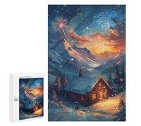 1000 PCS Puzzles for Teenagerss Cozy Cabin in Snowy Mountains Puzzle for Adults Fun Games Staycation Kill Time Help The Brain Exercise 1000 PCS