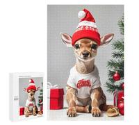 `1000 PCS Puzzles for Teenagerss Cute Fawn Happy Christmas Puzzles for Adults Family Games Difficult Challenge Help The Brain Exercise 1000 PCS
