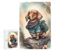 1000 PCS Puzzles for Teenagerss Dachshund Dog Watercolor Puzzle for Adults Fun Games Staycation Kill Time Help The Brain Exercise 1000 PCS