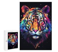 1000 PCS Puzzles for Teenagerss Geometric Tiger Puzzle for Adults Fun Games Staycation Kill Time Help The Brain Exercise 1000 PCS