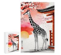1000 PCS Puzzles for Teenagerss Giraffe Japan Painting Puzzle for Adults Fun Games Staycation Kill Time Help The Brain Exercise 1000 PCS
