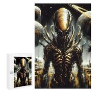 `1000 PCS Puzzles for Teenagerss Golden Alien in Space Puzzles for Adults Family Games Difficult Challenge Help The Brain Exercise 1000 PCS