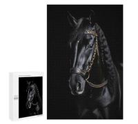 1000 PCS Puzzles for Teenagerss Horse Gold Dark Puzzle for Adults Fun Games Staycation Kill Time Help The Brain Exercise 1000 PCS
