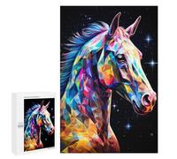 1000 PCS Puzzles for Teenagerss Horse in Geometric Pattern Puzzle for Adults Fun Games Staycation Kill Time Help The Brain Exercise 1000 PCS