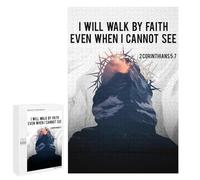 1000 PCS Puzzles for Teenagerss Jesus I Will Walk Puzzle for Adults Fun Games Staycation Kill Time Help The Brain Exercise 1000 PCS