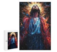 1000 PCS Puzzles for Teenagerss Jesus in Paint Splatter Puzzle for Adults Fun Games Staycation Kill Time Help The Brain Exercise 1000 PCS