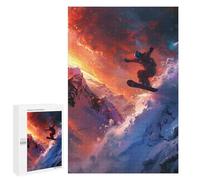 1000 PCS Puzzles for Teenagerss Jumping Snowboarder Puzzle for Adults Fun Games Staycation Kill Time Help The Brain Exercise 1000 PCS