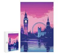 `1000 PCS Puzzles for Teenagerss London City Retro Puzzles for Adults Family Games Difficult Challenge Help The Brain Exercise 1000 PCS