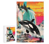 `1000 PCS Puzzles for Teenagerss Orca Whale Killer Collage Puzzles for Adults Family Games Difficult Challenge Help The Brain Exercise 1000 PCS