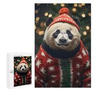 1000 PCS Puzzles for Teenagerss Pandas Cozy Christmas Puzzle for Adults Fun Games Staycation Kill Time Help The Brain Exercise 1000 PCS