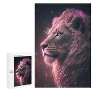 1000 PCS Puzzles for Teenagerss Pink Fantasy Lion Glow Puzzle for Adults Fun Games Staycation Kill Time Help The Brain Exercise 1000 PCS