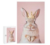 1000 PCS Puzzles for Teenagerss Rabbit Pastel Crown Puzzle for Adults Fun Games Staycation Kill Time Help The Brain Exercise 1000 PCS