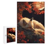 `1000 PCS Puzzles for Teenagerss Sleeping Fox Under Autumn Moon Puzzles for Adults Family Games Difficult Challenge Help The Brain Exercise 1000 PCS