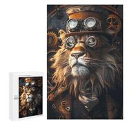 1000 PCS Puzzles for Teenagerss Steampunk Lion Animal Puzzle for Adults Fun Games Staycation Kill Time Help The Brain Exercise 1000 PCS