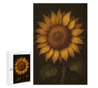 `1000 PCS Puzzles for Teenagerss Sunflower Botanical Painting Puzzles for Adults Family Games Difficult Challenge Help The Brain Exercise 1000 PCS