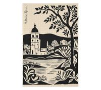 1000 PCS Puzzles for Teenagerss Valencia, Spain Black And Beige Illustration Jigsaw Puzzle Brain Teaser Game Presents for Women Deal As Gifts for The Whole Family 1000 PCS