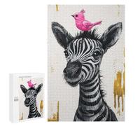 `1000 PCS Puzzles for Teenagerss Whimsical Zebra And Bird Puzzles for Adults Family Games Difficult Challenge Help The Brain Exercise 1000 PCS