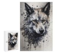 1000 PCS Puzzles for Teenagerss Wolf Beauty Black Ink Puzzle for Adults Fun Games Staycation Kill Time Help The Brain Exercise 1000 PCS