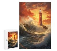 1000 PCS Puzzles Für Erwachsene Lighthouse in Stormy Seas Puzzles Für Erwachsene - Stressabbau, Anspruchsvoll Und Herausfordernd, Familienspaß & Spieleabend 1000 PCS