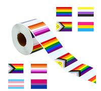 1000 Pcs Rainbow Pride New Intersex Progess Pride Stickers Gay Lesbian Transgender Bisexual LGBTQ Waterproof Stickers for Pride Parade Events(2 Rolls, 8 Styles)