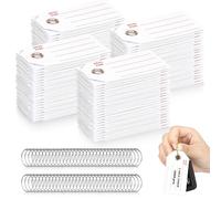 1000 Pcs Red Key Tags with Labels White Paper Key Tags with Rings 1.3x2.7 inch Key Chain Tags to Write On Bulk Tags Labeling Luggage for Car Markers Door Dealership Name (1000, White & Red, 1.3x2.7in)