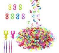 1000 Pcs S Clips Rubber Band Clips, Colourful Loom Band S Clips Plastic Band Clips Connectors Refills Bracelet Kit Clip for Craft Making DIY Bracelet Connector Weaving Necklace Jewelry Accessories