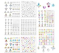 1000+Pcs Self Adhesive Gem Sticker, Rhinestone Stickers for Craft DIY, 8 Sheets Glitter Jewels Stickers, Stick on Gems for Card Making Decorations, Multiple Colors, Sizes, and Shapes