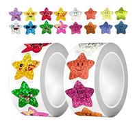 1000 Pcs Shiny Star Stickers, 2.5cm Colorful Reward Sticker, Small Star Stickers, Glitter Sparkly Sticker, for Kids Reward, Student Planner, Behavior Chart, Classroom Teacher Supplies