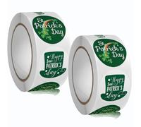 1000 Pcs St Patricks Day Decorations Stickers Green Shamrock Roll Stickers St.Patrick'S Day Green Lucky Irish Shamrock for Party Supplies Tag Cards Gift Bags Goody Bags, Envelopes, Booklets Diy Crafts