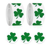 1000 pcs St. Patrick's Day Stickers, Green Shamrock Roll Stickers, Luck Irish Shamrock Stickers St. Patrick's Day Decorations for Party Supplies Labels Cards Bags Wedding Birthday Packaging