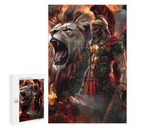 1000 PCS Teenager Pieces Jigsaw Puzzle Gladiator Vs. Lion Epic Battle -2 Jigsaw Puzzles for Teenagers But Fun And Humorous Help The Brain Exercise Family Fun & Game Night 1000 PCS