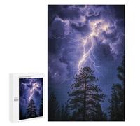 1000 PCS Teenager Pieces Jigsaw Puzzle Lightning Strikes Through Trees Jigsaw Puzzles for Teenagers But Fun And Humorous Help The Brain Exercise Family Fun & Game Night 1000 PCS