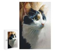 1000 PCS Teenager Puzzles Adorable Calico Cat Portrait Jigsaw Puzzles for Teenagers Difficult Hard Every Piece Is Unique - Birthday Present, Gifts, 1000 PCS