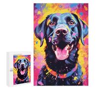 1000 PCS Teenager Puzzles Colorful Labrador Painting Jigsaw Puzzles for Teenagers Difficult Hard Every Piece Is Unique - Birthday Present, Gifts, 1000 PCS