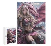 1000 PCS Teenager Puzzles Fantasy Dragon Warrior Artwork Jigsaw Puzzles for Teenagers Difficult Hard Every Piece Is Unique - Birthday Present, Gifts, 1000 PCS