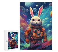 1000 PCS Teenager Puzzles Space Bunny Adventure Jigsaw Puzzles for Teenagers Difficult Hard Every Piece Is Unique - Birthday Present, Gifts, 1000 PCS