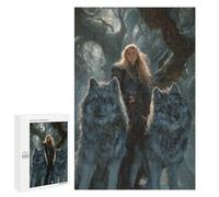 1000 PCS Teenager Puzzles Wolf Warrior in Enchanted Forest Jigsaw Puzzles for Teenagers Difficult Hard Every Piece Is Unique - Birthday Present, Gifts, 1000 PCS