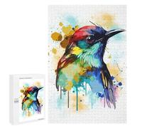 1000 PCS Teenagers Pieces Jigsaw Puzzle Abstract Watercolor Bird Adult Jigsaw Puzzle Brain Teaser Game Hand Speed Race Challenging To Complete 1000 PCS