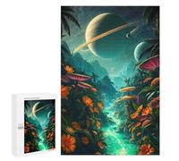 1000 PCS Teenagers Pieces Jigsaw Puzzle Alien Jungle River Dreamscape Adult Jigsaw Brain Teaser Game Birthday Present Educational Challenge 1000 PCS