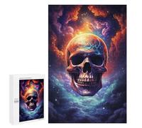 1000 PCS Teenagers Pieces Jigsaw Puzzle Cosmic Skull Artwork Puzzle for Adults Toy Wall Decor Perfect Decoration Challenging To Complete 1000 PCS