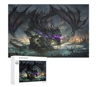 1000 PCS Teenagers Pieces Jigsaw Puzzle Dark Dragon in Mysterious Swamp Puzzle for Adults Toy Wall Decor Perfect Decoration Challenging To Complete 1000 PCS