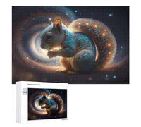 1000 PCS Teenagers Pieces Jigsaw Puzzle Galactic Squirrel Cosmic Whiskered Wonder -1 Puzzle for Adults Toy Wall Decor Perfect Decoration Challenging To Complete 1000 PCS