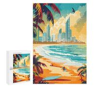 1000 PCS Teenagers Pieces Jigsaw Puzzle Gold Coast Paradise Teenagers Puzzles Toy Wall Decor Presents for Women Gifts for Friends And Family 1000 PCS
